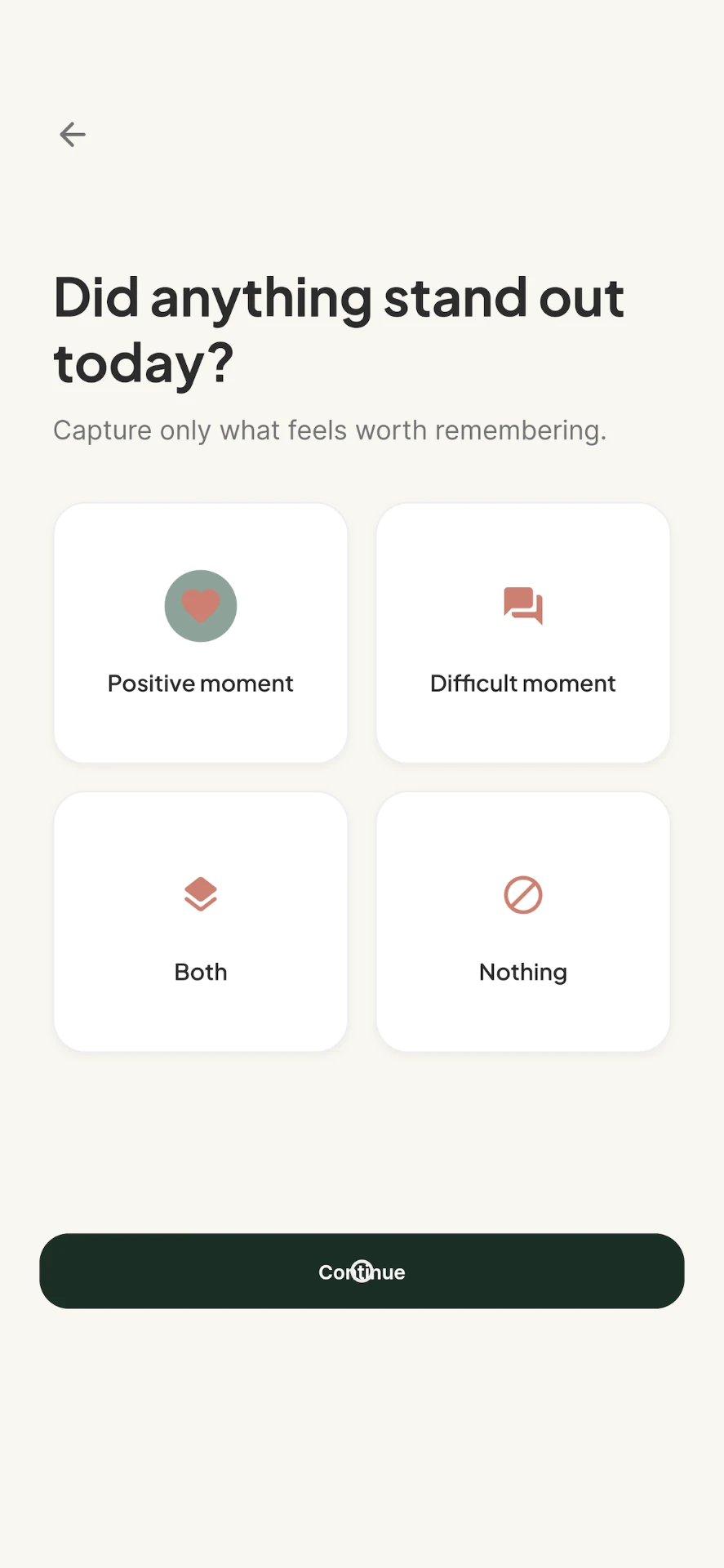 Relate app daily reflection screen